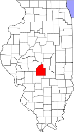Map of Illinois highlighting Christian County