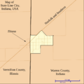Map of State Line City, Indiana