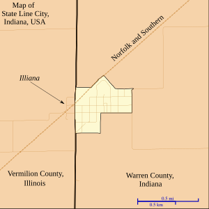 Map of State Line City, Indiana