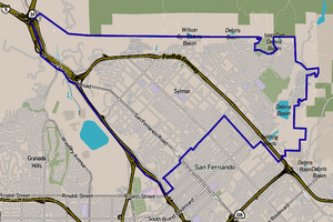 Sylmar, as delineated by the Los Angeles Times