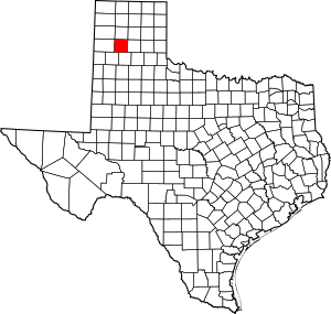 Map of Texas highlighting Randall County