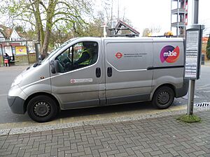 Mitie bus stop maintenance van