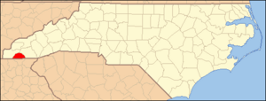 North Carolina Map Highlighting Clay County