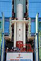 PSLV-C44 Integrated upto First Stage inside Mobile Service Tower