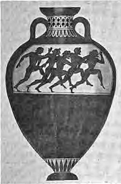 Panathenaic amphora attributed to the Euphiletos Painter, Met 14.130.12