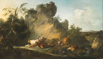 Philippe Jacques de Loutherbourg - Landscape with Figures and Animals - Google Art Project
