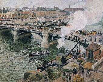 Pissarro - Pont Boieldieu in Rouen, Rainy Weather