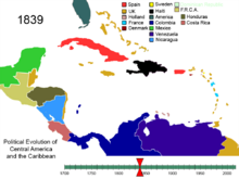 Political Evolution of Central America and the Caribbean 1839