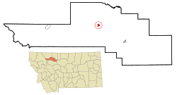 Location of Valier, Montana