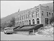 Post office and office building. U.S. Coal & Coke Company, U.S. ^30 & 31 Mines, Lynch, Harlan County, Kentucky. - NARA - 541406