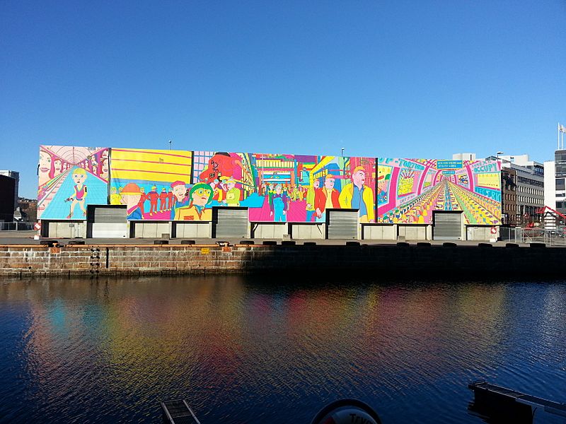 Pushwagner decorated storage building, Tjuvholmen-Oslo