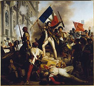 Révolution de 1830 - Combat devant l'hôtel de ville - 28.07.1830
