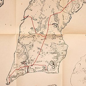 R P Bolton, indicating Native American Paths in Manhattan ,rendered 1922