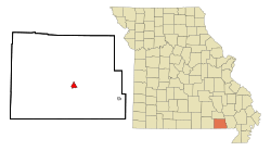 Location of Doniphan, Missouri