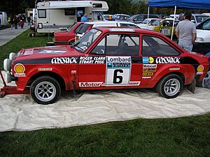 Roger Clark's Cossack sponsored Ford Escort RS1800, winner of the 1976 Lombard RAC Rally, pictured at the 2008 Rally Fest at Chatsworth House 2013-12-07 09-06