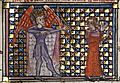 Roman de la Rose f. 13r (The god of love shoots an arrow at the lover)
