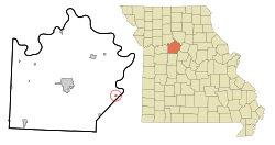 Location of Arrow Rock, Missouri