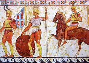 Samnite soldiers from a tomb frieze in Nola 4th century BCE
