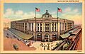 South Station linen postcard