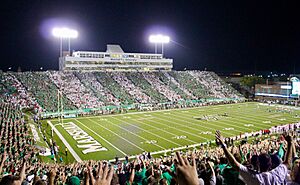 Striping the Joan C. Edwards Stadium