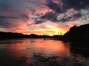Sunset over the Piscataqua River on the Long Reach, Eliot, Maine (September 2014)