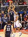 Tayshaun Prince shooting 20131118 Clippers v Grizzles (cropped)