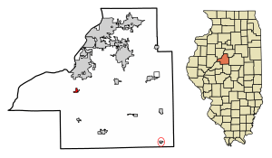 Location of South Pekin in Tazewell County, Illinois.