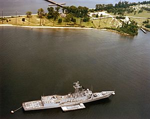 USS Estocin FFG-15 moored near EMPRESS I