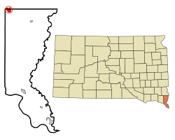 Location in Union County and the state of South Dakota