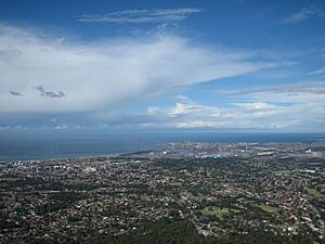 View of Wollongong from summit of Mt Keira