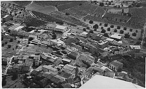 Aerial view of the town in the 1960s.