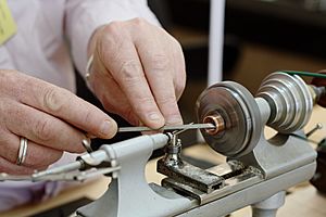 Watchmaker's Lathe in use