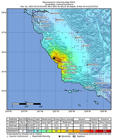 2003 San Simeon earthquake ShakeMap.jpg