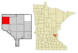 Location of the city of Nowthenwithin Anoka County, Minnesota