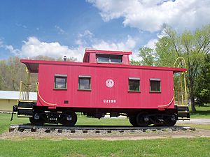 B&O caboose C-2198 in the village park