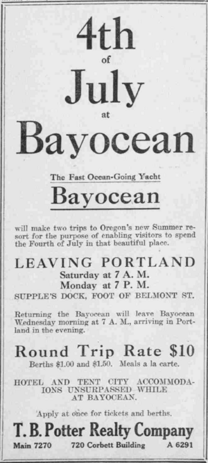 Bay Ocean yacht ad July 4 1911