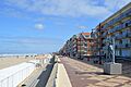 Beach and seafront, looking northeast, De Haan, 2021