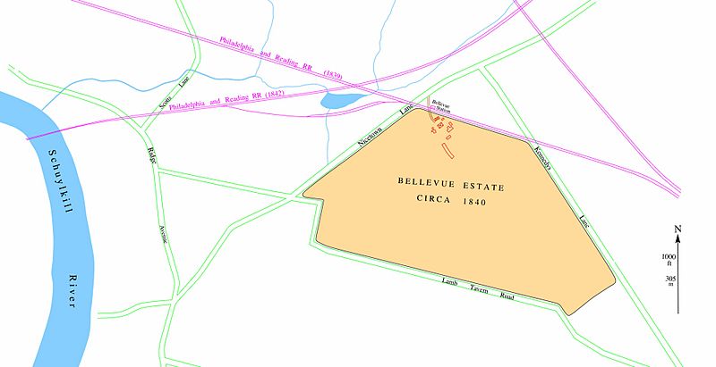 Bellevue estate map 1840