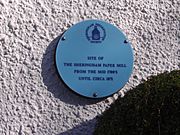 Blue Plaque in Beeston Road, Sheringham locating Sheringham Watermill (Paper)
