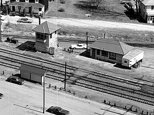 Bowie station from the west, 1977