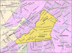 Census Bureau map of Plainfield, New Jersey