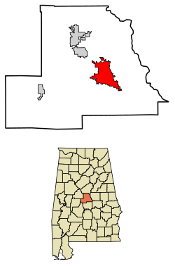 Location of Clanton in Chilton County, Alabama.
