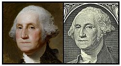 Comparison between Athenaeum Portrait and United States one-dollar bill