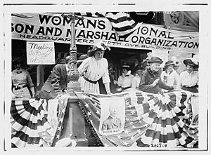 Daisy Harriman at Democratic rally in Union Square