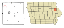 Location of Dundee, Iowa