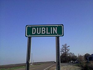 Dublin sign on U.S. Route 49