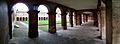 Emmanuel College Front, corridor, panoramica, Cambridge, UK, 2015