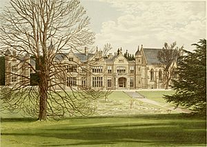 Exton House, from, A series of picturesque views of seats of the noblemen and gentlemen of Great Britain and Ireland (1840)