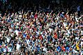 Fans holding 3 fingers in 2011 Daytona 500 in honor for Dale Earnhardt