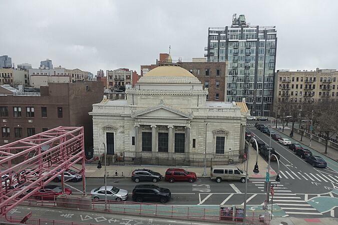 From the J Train td (2022-03-28) 404 - Holy Trinity Cathedral (Williamsburgh Trust Company Building)